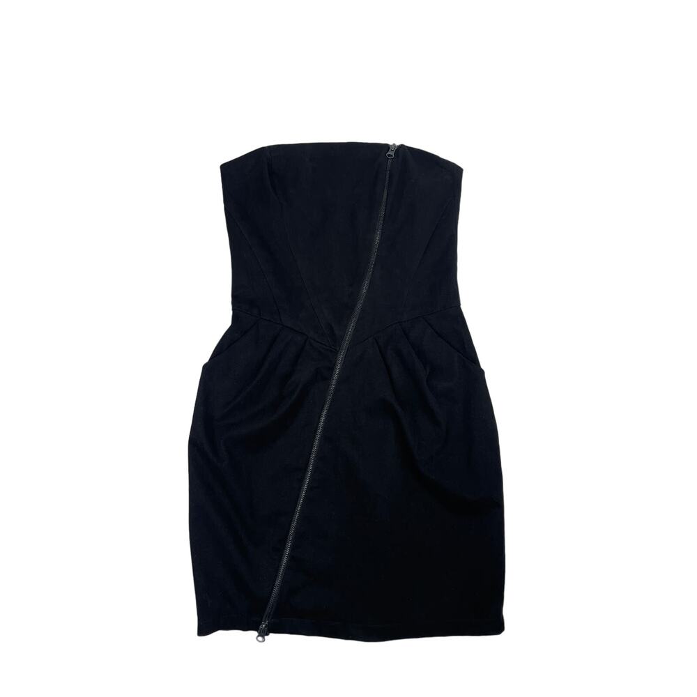 Betsey Johnson Womens Black Strapless Tulip Mini Dress Size 4